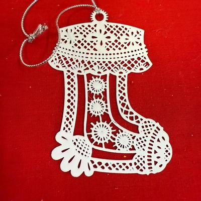 Lot of vtg. Winterlace by tamerlane Christmas metal lace ornaments