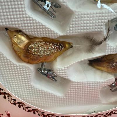 Feathered bird ornament