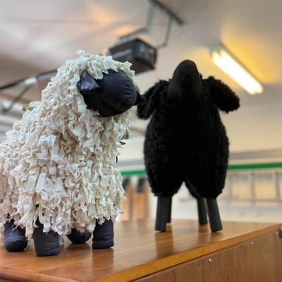 2 sheep stools