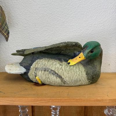 vintage of large mallard ducks heavy resin figurines