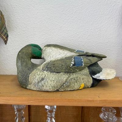 vintage of large mallard ducks heavy resin figurines