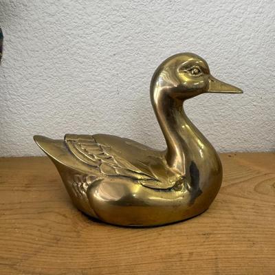 Vintage Brass Sitting Duck , Duck Figurine, Brass Duck,Vintage Duck, Brass Duck Figurine, 
