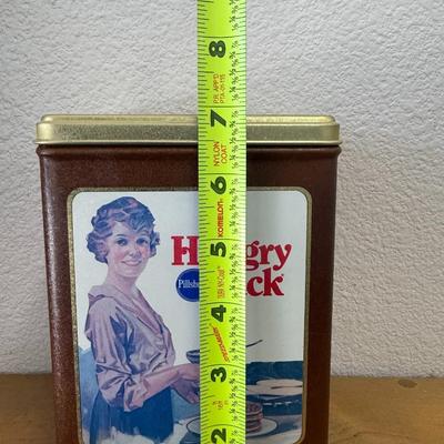 Vintage Pillsbury Hungry Jack Pancake Mix Tin Collectible Metal Container Box