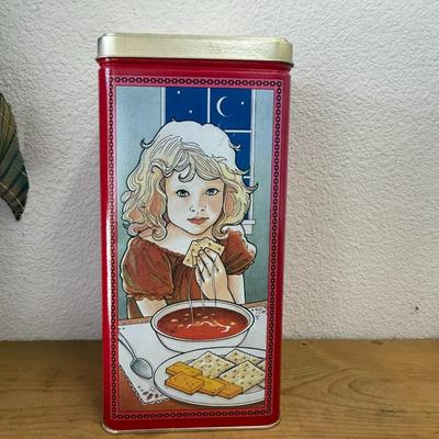 Vintage 1980s Christie Premiun Plus Crackers, 60th Anniversary limited Edition Tin, Gorgeous, Bilingual (English/French), Gorgeous Red