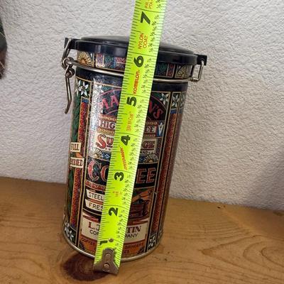 Martin’s High Grade SunRidge Coffee Canister, Metal Tin with Hinged Lid