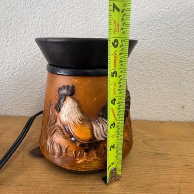 Scentsy Rooster Deluxe Warmer Retired Farm Chicken Burnt Orange Wax Warmer