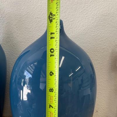 3 pc blue vases