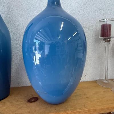 3 pc blue vases