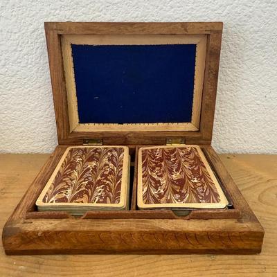 Handcarved playing card box