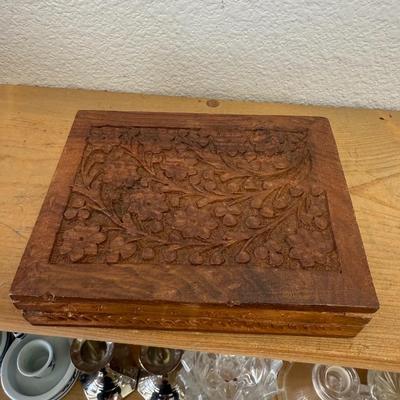Handcarved playing card box