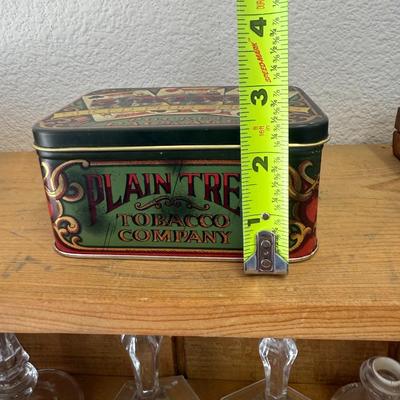 ORIGINAL VINTAGE 3 KINGS SLICED PLUG TOBACCO TIN BOX POCKET PACKAGE PLAIN TREE
