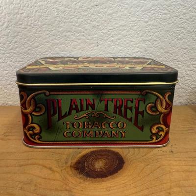 ORIGINAL VINTAGE 3 KINGS SLICED PLUG TOBACCO TIN BOX POCKET PACKAGE PLAIN TREE
