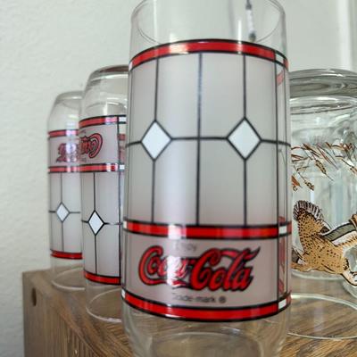 set of 3 Vintage 1970's 16 oz Enjoy Coca Cola Tumbler Frosted