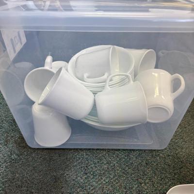 White dishes set
