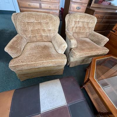 2 vilour traditional lounge chairs