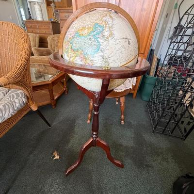 VTG REPOGLE World Classic 12” Floor Globe Raised Relief Mahogany Stand EXCELLEN