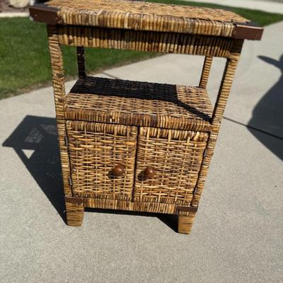small wicker nightstand