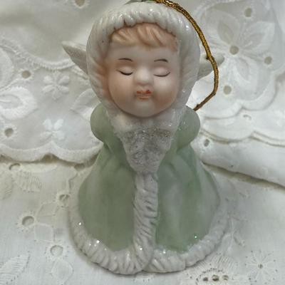 Vintage Giftco Inc Winged Kissing Angels Pink Green Set Of 2