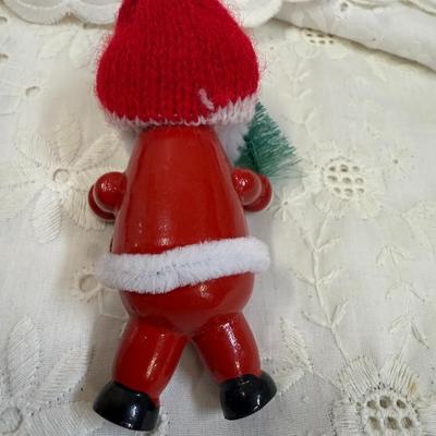 Wooden Santa Claus Christmas Ornament