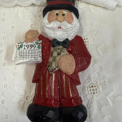 Eddie Walker Midwest Cannon Falls Resin 1999 Calendar Santa Christmas Ornament