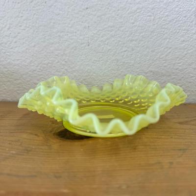 Fenton Hobnail Vaseline Glass small all purpose catch all tidbit dish