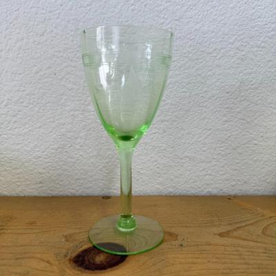 Vintage Green Depression set of Glass 