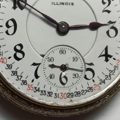 WORKING 14K GOLD ILLINOIS POCKET WATCH
