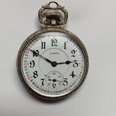 WORKING 14K GOLD ILLINOIS POCKET WATCH