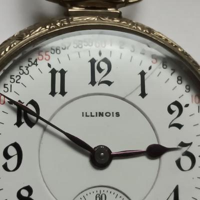 WORKING 14K GOLD ILLINOIS POCKET WATCH