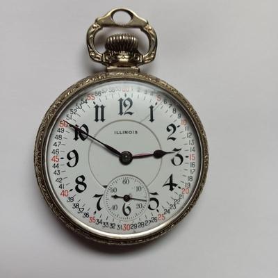 WORKING 14K GOLD ILLINOIS POCKET WATCH