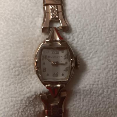 LADIES BULOVA L3 - 10K ROLLED GOLD PLATE WATCH