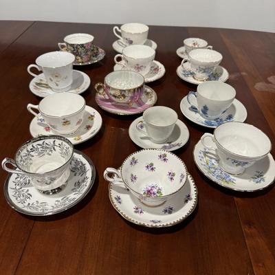 Collection of gorgeous tea cups and saucers