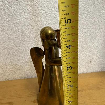 Vintage Mid 20th Century Brass Angels Candle Holder