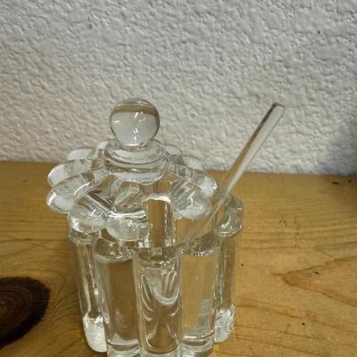 Vintage Lead Crystal Toothpick Holder - Pineapple Cut