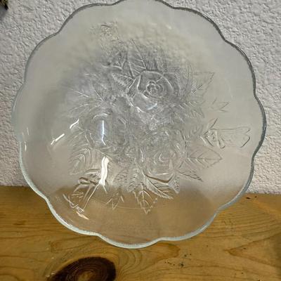Kig indonesia glass Salad bowl small vintage textured clear glass kitchen dishes