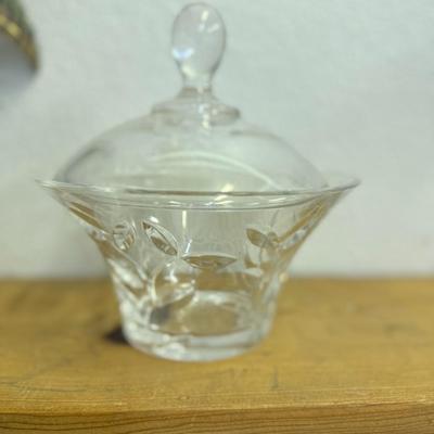 Italian vintage cut glass candy box / Italian vintage glass candy box