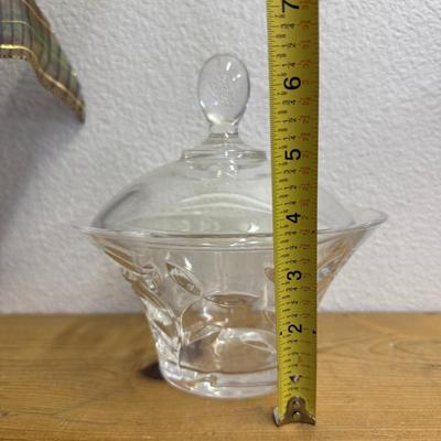 Italian vintage cut glass candy box / Italian vintage glass candy box