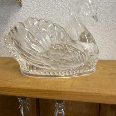 Vintage Regoline Bakelite clear swan planter