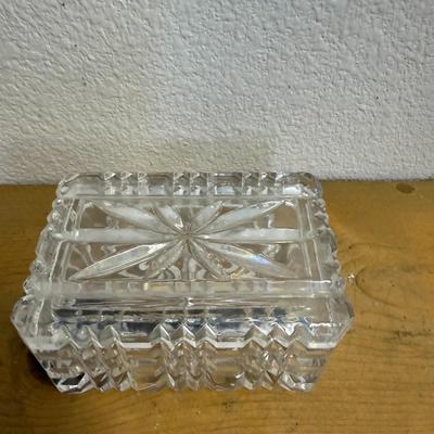 Vintage Crystal 24% Pbo Made In Poland Trinket Box