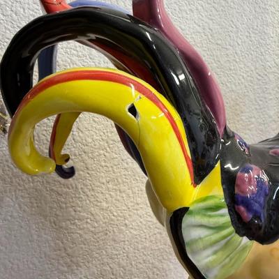 Ceramic Rooster With Types of Wines 10 3/4'' H Poultry In Motion