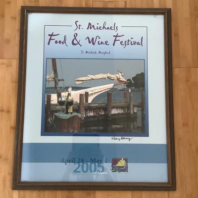 G8165 St. Michaels Food & Wine Festival 2005 Poster Signed Hilary Henry