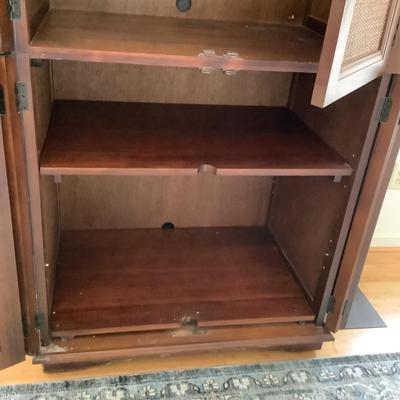 LR8166 Pier One Wood and Rattan Entertainment Center/ Wardrobe