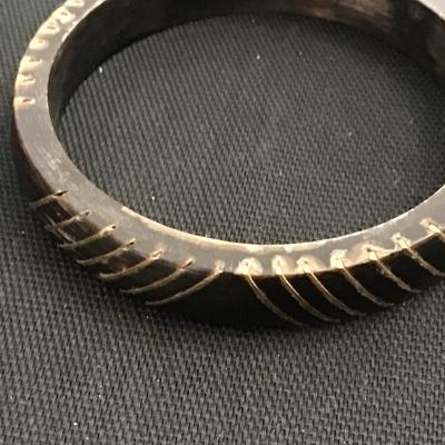 Wood Bangle Gold Inlay