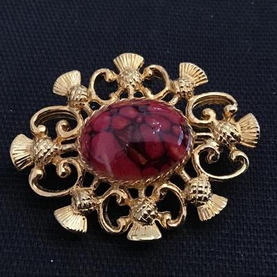 Marbled Cabochon Brooch