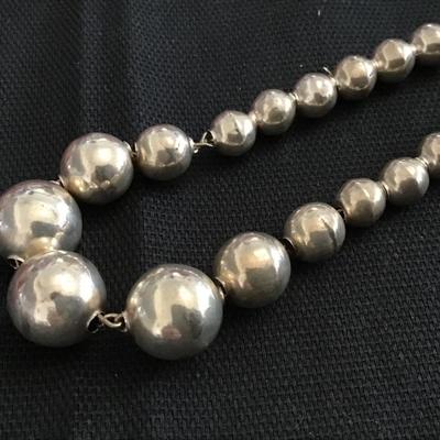 Silver Mexico Vintage Beaded Necklace