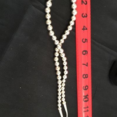 Tested 925 Silver Beaded Necklace Large Statement