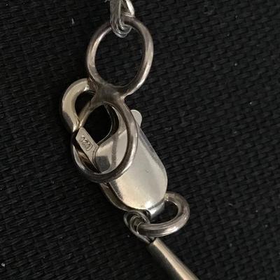 Tested 925 Silver Beaded Necklace Large Statement