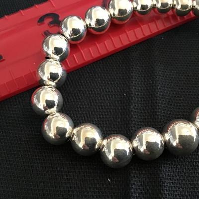 Tested 925 Silver Beaded Necklace Large Statement