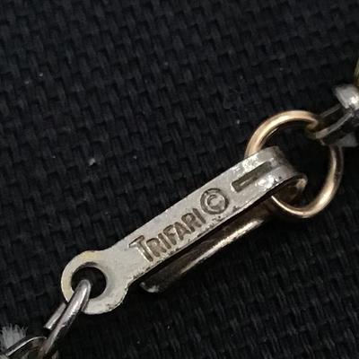 Trafari Vintage Gold Green Necklace