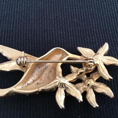 Vintage Rhinestone Brooch Hummingbird